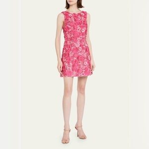 Alice And Olivia Lindsey Flower Appliqué Embellished Mini Gown Size 10 $1,395.00